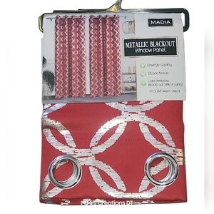 Madia- Matalic Blackout Window Panel Red & Silver 55"x 84" NWT